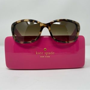Kate Spade Johanna Camel Tortoise & Bright Pink Sunglasses with Case & Cloth